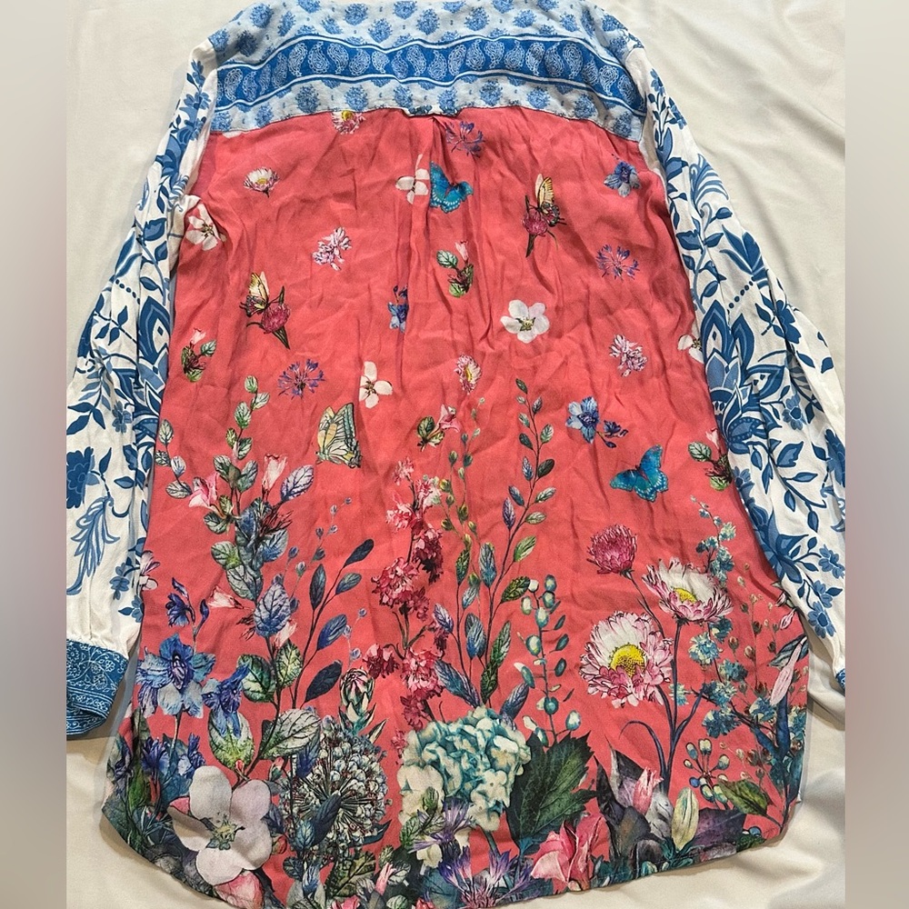 John Mark Patchwork Button Down Floral Paisley Tu… - image 11